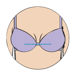 The centre of the bra is flat